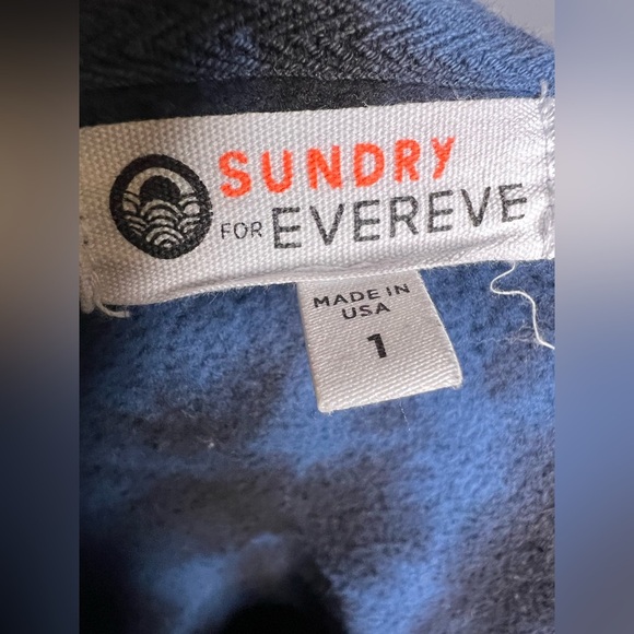 Sundry For Evereve Tie Dye Zip Tunic Pullover Sweatshirt Blue/Black Sz 1 Small - Picture 9 of 9